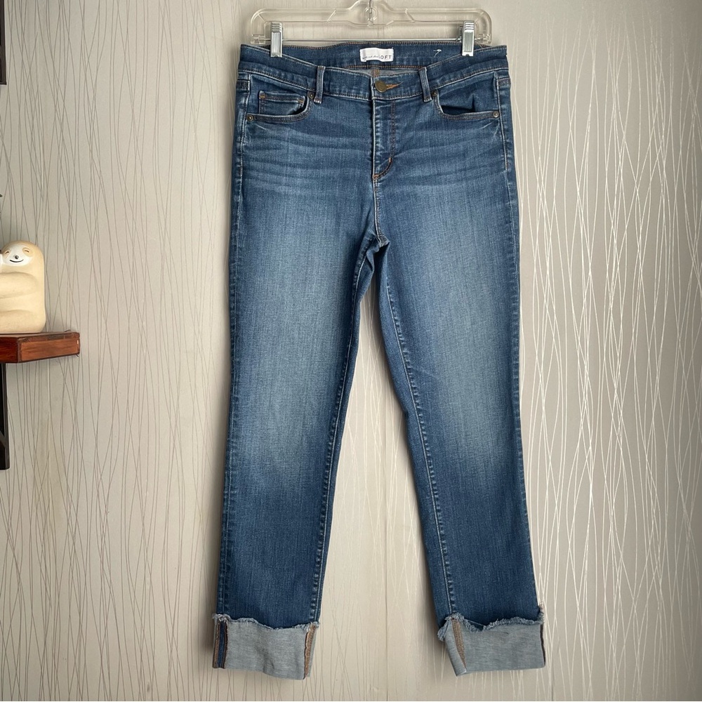 LOFT Straight Leg Jeans in Medium Blue Wash
